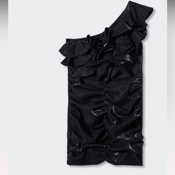 MANGO Ruffle Draped mini dress - Picture 5 of 12